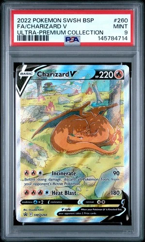 2022 POKEMON SWSH BLACK STAR PROMO #260 FULL ART/CHARIZARD V PSA 9
