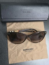 Burberry B 4216 3002/13 Dark Havana Cat-Eye Sunglasses Brown Gradient Women EUC