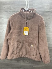 Carhartt Women's MEDIUM 8-10 Soft Sepia Fleece Pullover Loose Fit