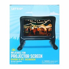 Indoor outdoor INFLATABLE PROJECTOR SCREEN Over 5 ft Portable Black White NEW