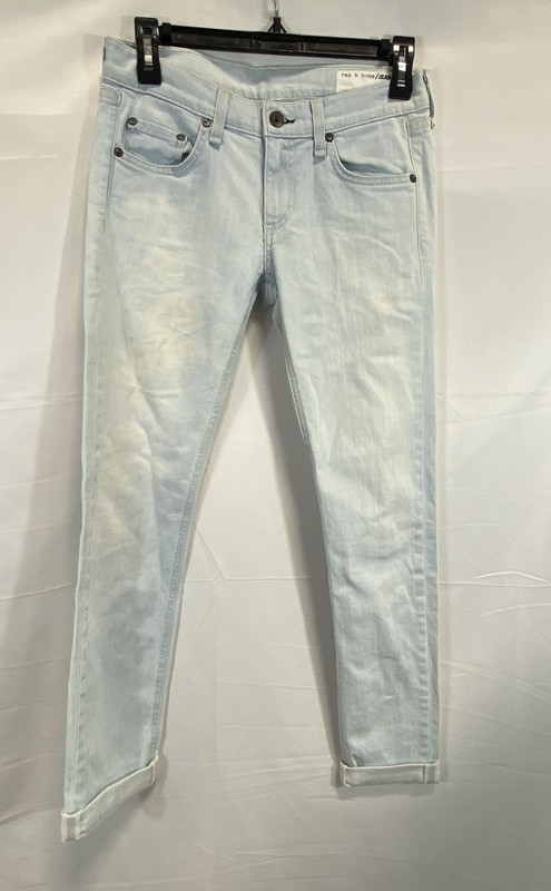 Rag & Bone Women's Ashling Jeans Light Wash Blue Cropped Skinny Size 24
