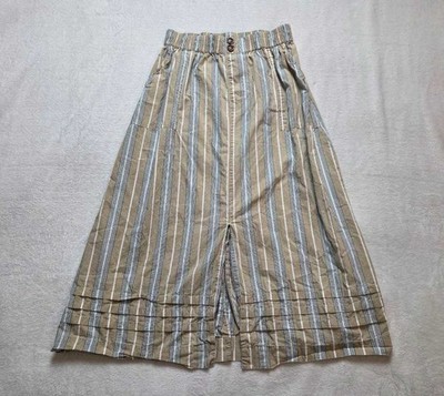 US 4 / UK 8 Damson Madder -Anthropologie Nava pocket stripe midi pull-on skirt 2