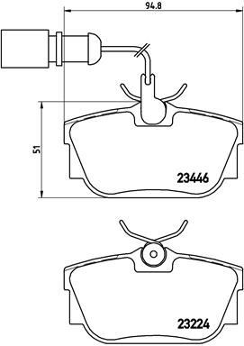 Hinterachse BREMBO P 85 059 Bremsbelagsatz, Scheibenbremse für FORD,SEAT,VW
