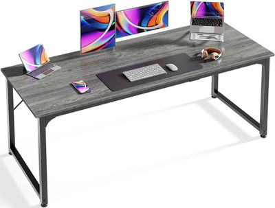 63'' Computer Gaming Desk w/ Storage Office Writing Desk Metal Frame Grey