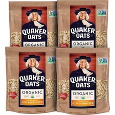 USDA Organic Old Fashioned Rolled Oats, 24 oz Resealable Bag Pack of 4