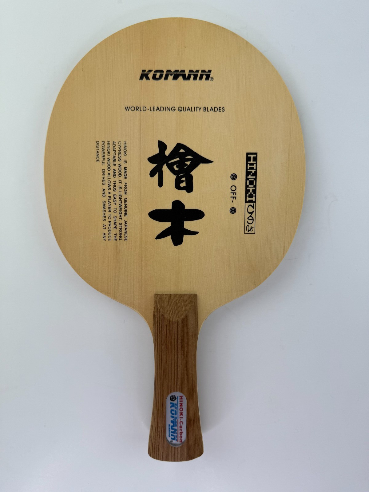 Komann Hinoki Carbon Offensive Table Tennis Blade 5 Ply 87g Japanese Cypress
