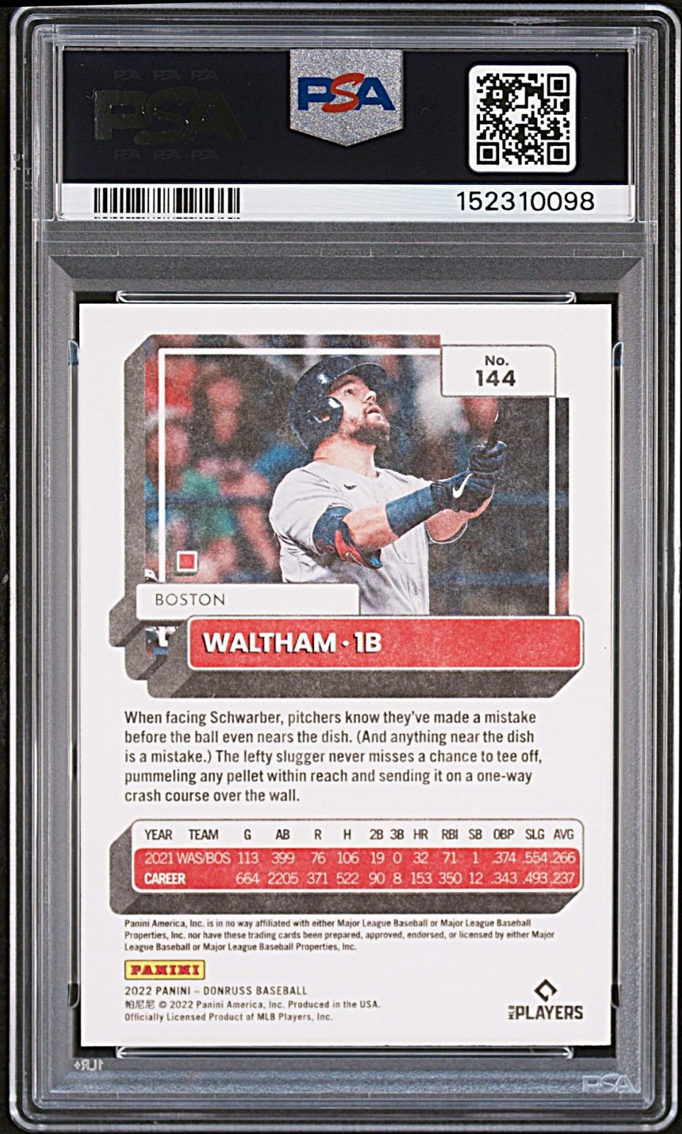 2022 Donruss Kyle Schwarber Name Variation America Parallel #33/50!  PSA 9! view 2
