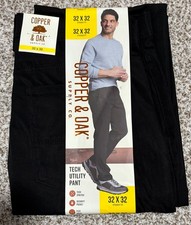 Copper Oak Men's Tech Utility Pant, Black, Polyester, 32 X 32 NWT BRAND NEW