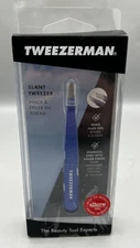 Tweezerman Slant Tweezer  1230-GSR Blue Granite Stainless Steel NEW Damaged Box