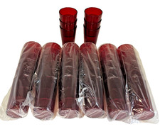 SYSCO 8oz Pebbled Tumblers, Red 3.5 Dozen (42 Cups)