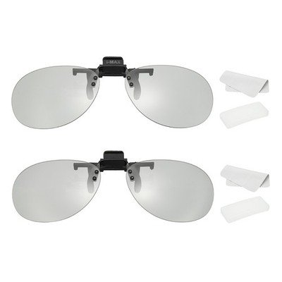 2Set Polarized Clip-on 3D Glasses, Circular Frame for RealD/Image MAXimum Movies
