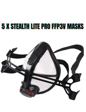 5 x Air Stealth Lite Pro Mask Face Covering Dust Filter PPE STE/LP/ML FFP3V R D 