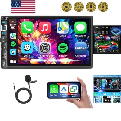 Double Din Car Stereo Compatible with Wireless Carplay&Android Auto&Mirror Li...