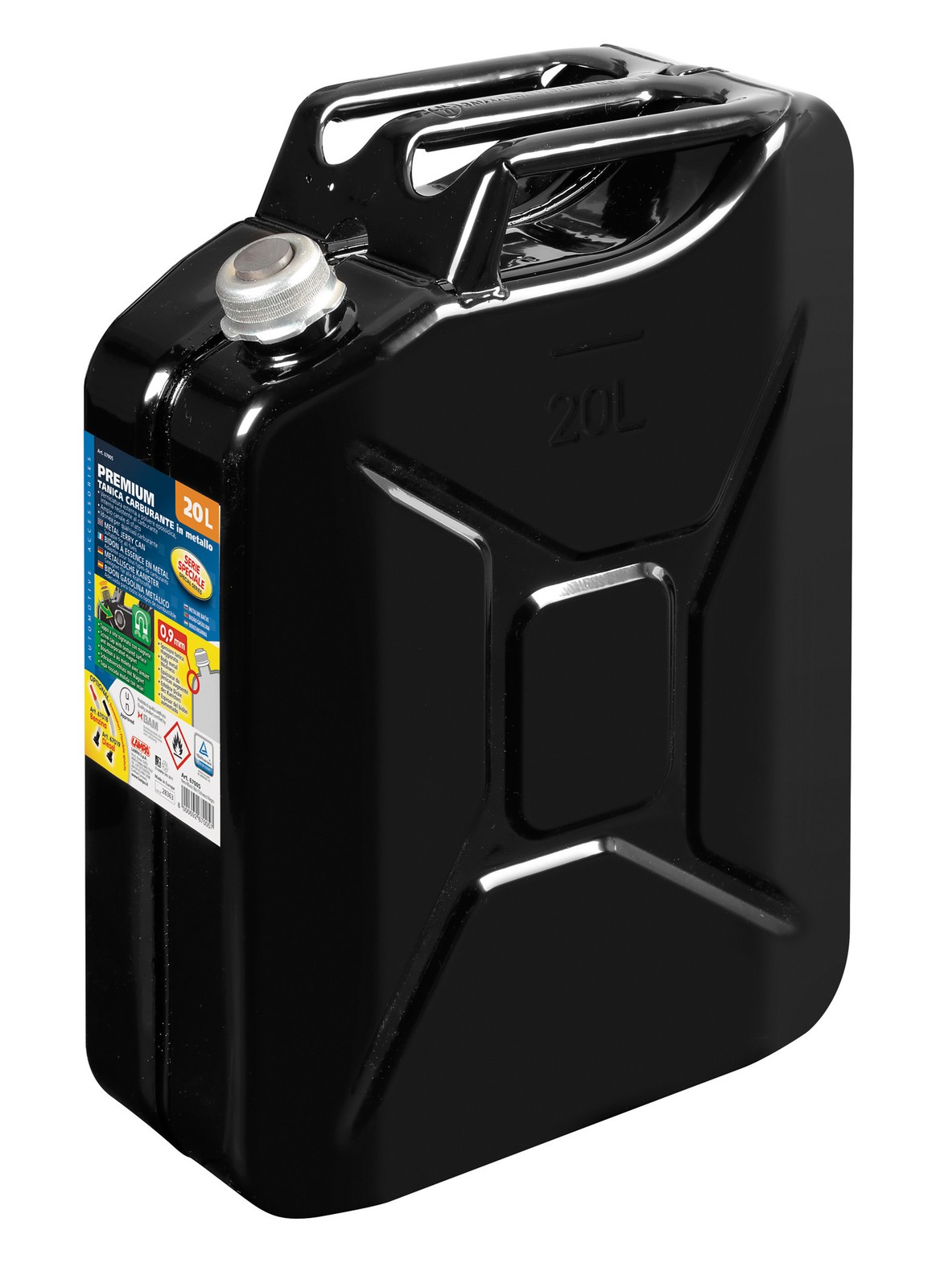 Premium, Tanica Carburante In Metallo - 20 L - Nero