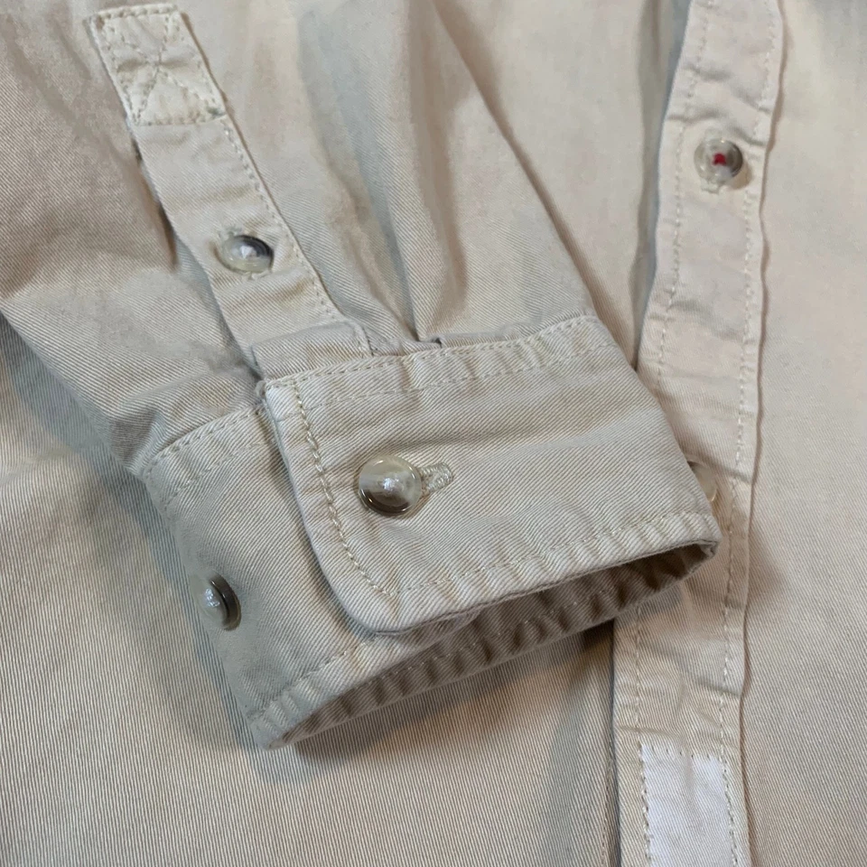 BDG Beige Utility Button Down Shirt Large Urban Outfitters Workwear - Image 2 of 4
