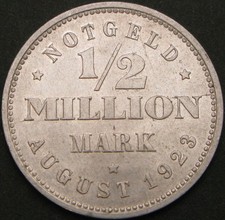 HAMBURG (Notgeld) 1/2 Million Mark 1923 - Aluminum - XF/aUNC - 2007 ¤