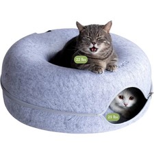 Large Self Warming Cat Bed Donut Cave for Multiple and Big Cats up to 45 lbs