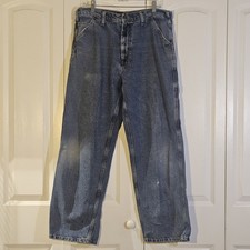 Y2K Carpenter Jeans Mens 36x31 90s Destroyed Baggy Skater Streetwear Grunge