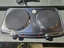 Russell Hobbs 2 Hob Electric Hot Plate Twin Burner 2500W Stainless Steel