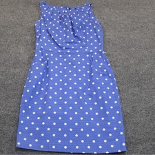 Chaps Women's Sleeveless Polka Dot Dress Blue White Size 10