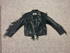 Vintage Used Open Road Fringed Motorcycle Leather Jacket Size L Men. MAKE OFFER