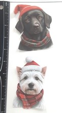 Lot of 2 Winter Puppy Dog Cap Scarf SINGLE LAYER Embellishments 1011
