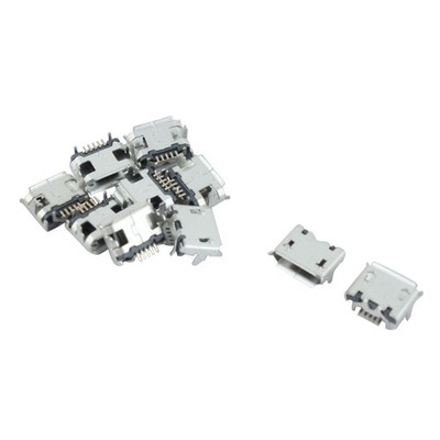 Type B Micro USB 5 Pin Female Jack Connector Socket Replacement 10 Pcs