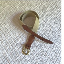 Vintage Coach Leather  Canvas Brass Buckle Belt 40