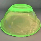 DEPRESSION UV REACTIVE Mixing Bowl HAZEL ATLAS URANIUM Glass 8.5" 1930s