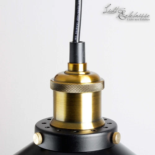 Lámpara Colgante De Comedor Vintage Diseño Industrial Negro E27 - Imagen 7 de 8