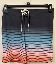 NWT Boys' Ombre Design Multicolored Striped Swim Shorts - Art Class  Size 14