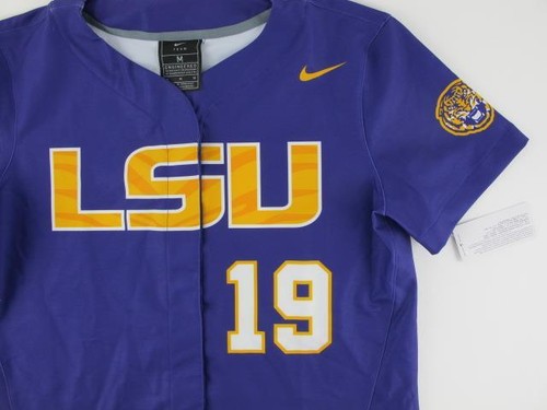 Nike NEW Louisiana State LSU Tigers Full Button Womens M Team Softball Jersey - Picture 2 of 12
