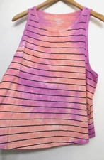 Time And Tru Shirt Womens Large Multicolor Colorful Tank Top 100% Cotton Top