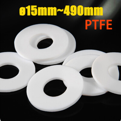 PTFE Gasket O-Ring White DN 15mm~490mm Flange Flat Washers Seal Retaining Ring