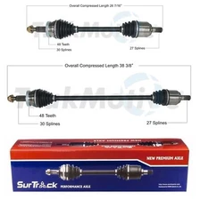 SurTrack Pair Set of 2 Front CV Axle Shafts For Hyundai Sonata 2.4l 4L 2015-2018