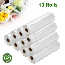 10 Rolls Clear Plastic Produce Bags on Roll 12x20 Kitchen Food Storage 350/Roll