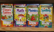 4 Children's Hinkler Educational Pull The Tab Math Spelling Phonics Times Tables