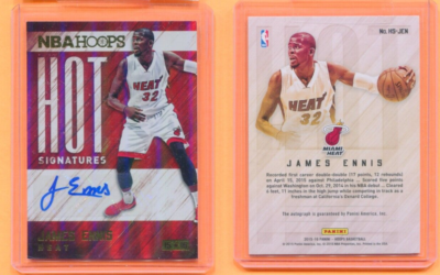 JAMES ENNIS MIAMI HEAT 2015-16 PANINI HOOPS NBA AUTOGRAPHED BASKETBALL CARD