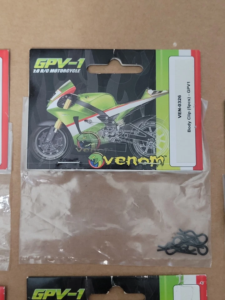 VENOM (8 Items) PARTS LOT For GPV-1 RC Motorcycle Vintage NIP NOS - Image 3 of 4