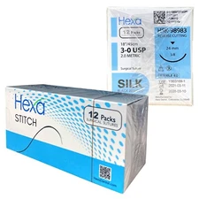 Silk Undyed Dental Sutures C7 3/0 18" C-7 (Box of 12) Veterinary Student