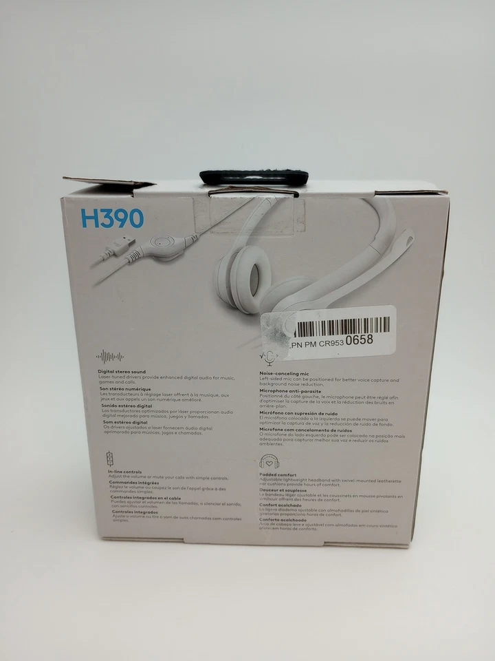 Logitech H390 Wired Headset - Off White USED CLEAN 170 - Image 3 of 4