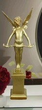 Aluminium Engel Figur Skulptur Amor Deko Statue 38 cm gold bronze Dekoration