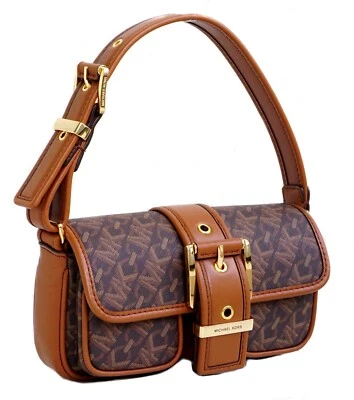 Michael Kors Sac Bandoulière Colby XS Pochette Marron Luggage Neuf! - Photo 1/4