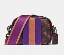 coach field tote 40 with horse and carriage print and varsity stripe