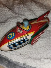 Vintage TIN ROCKET RACER 6 - 7.5" Friction Toy  KR 