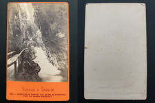 Switzerland, Tamina Gorge, Pfoeffers Baths Vintage Albumen Business Card