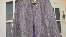 Women  s Alfred Dunner Size 12 cotton blend gray mix Blazer Jacket EXC COND