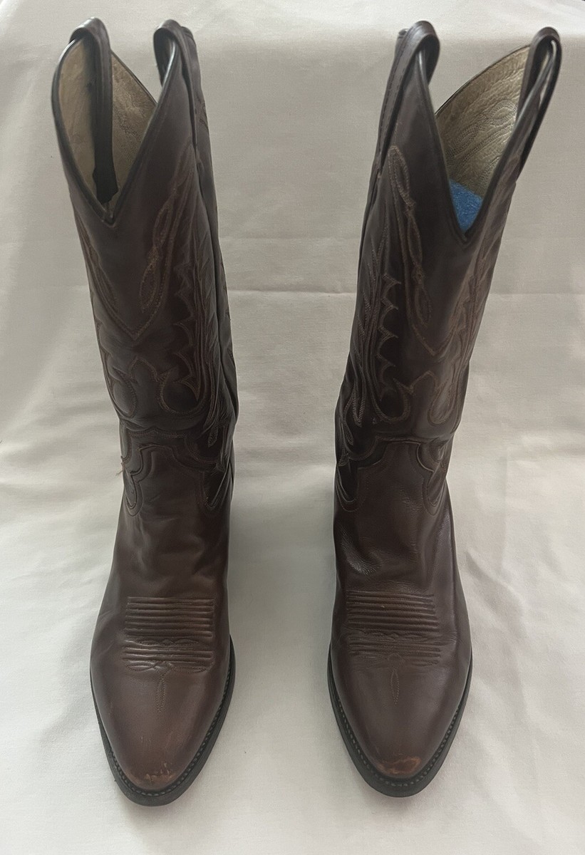 Tony Lama Men's Western Cowboy Boots Brown Leather Size 9 D Style