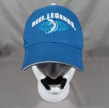 Reel Legends Hat Blue Strap Back Cap Embroidered Logo