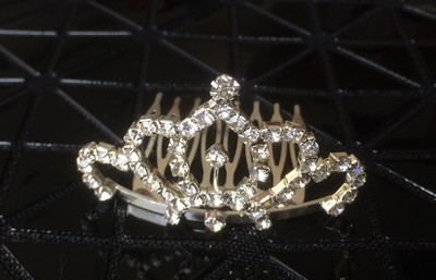 Peigne Barrette Diademe Argent Strass à Cheveux Coiffure Mariage Communion  cm